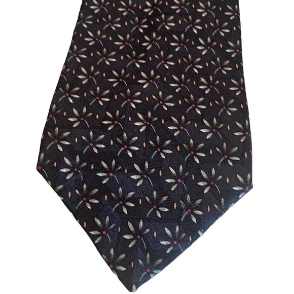Ermenegildo Zegna Abstract Flower Design Black - Picture 1 of 4